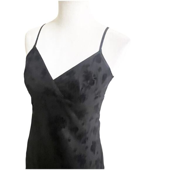 BCBG Y2K Whimsygoth Floral Dress Size 6 Black Mesh Overlay Witchy Dark Fairy - Picture 9 of 13